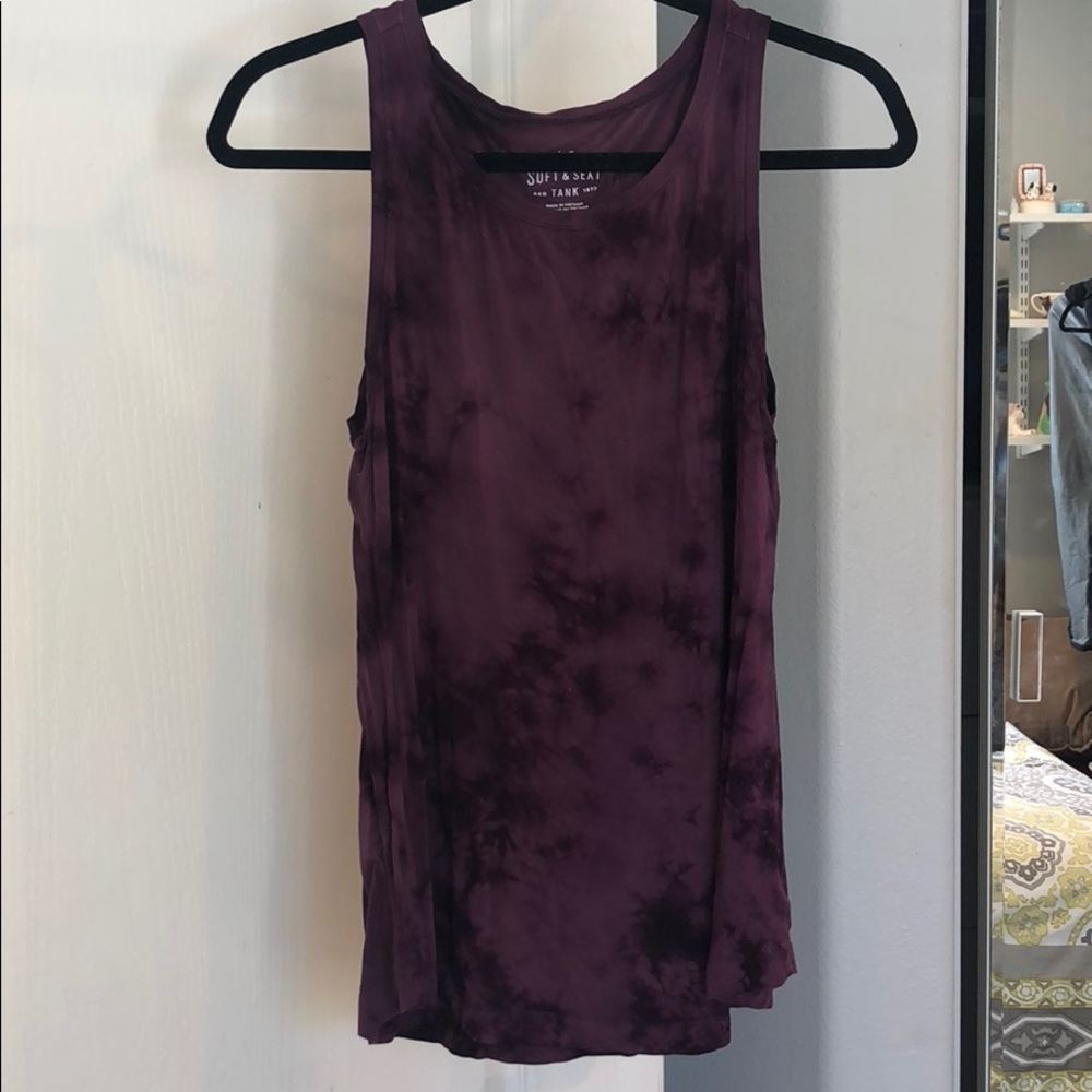 Purple/maroon tie dye American Eagle Tank top